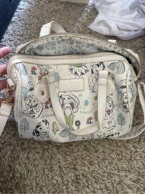 Disney Cream Floral Princess Print Satchel Bag